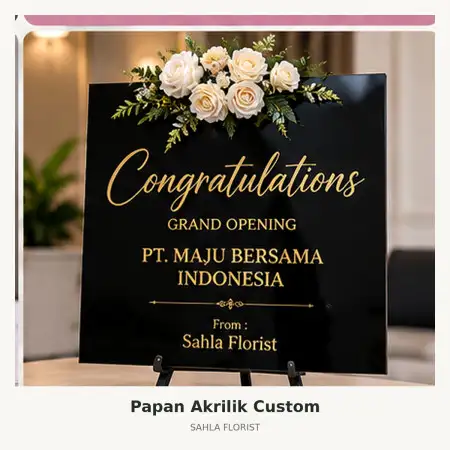 Papan Bunga Akrilik Dinoyo